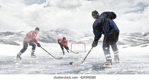 Playing Hockey Game