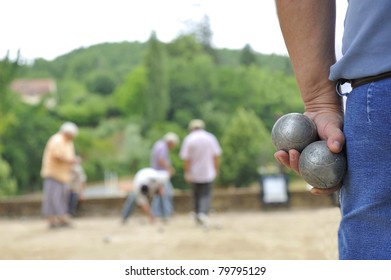 Playing Jeu De Boules In France, Europe