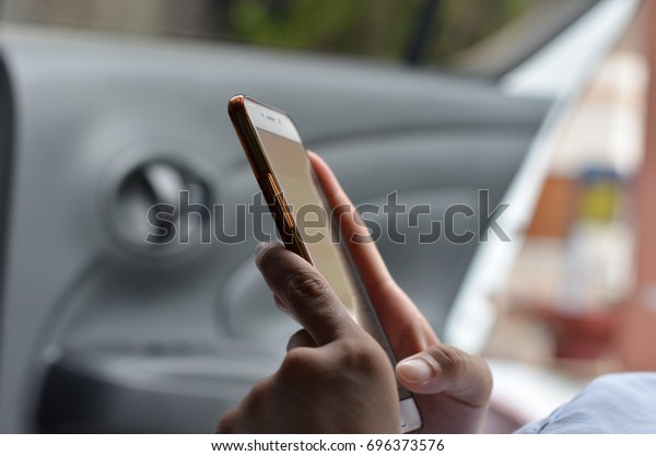 Playing mobile in the
car