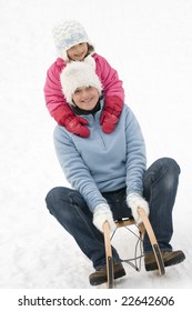 Playing on sledge