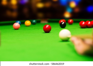 Playing Snooker In Bar