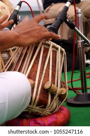 Playing Tablamembranophone Percussion Instrument Pair Drums Stock Photo ...