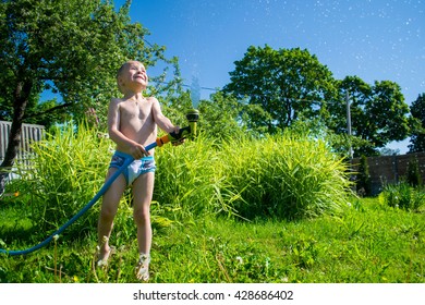 playing with water
