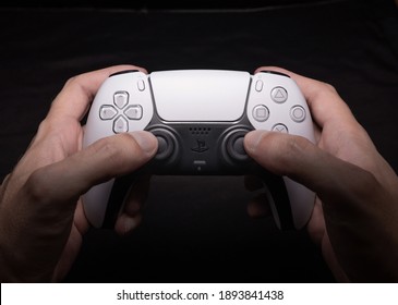 Playstation 5 Controller On Man Hands, 14th Jan 2021, Sao Paulo, Brazil