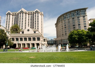 Plaza De Cesar Chavez Is A Small Park In Downtown San Jose, California, USA, Named After Cesar Chavez In 1993.