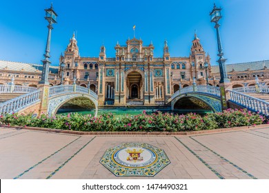 Plaza de Espana is an architectural ensemble located in the Maria Luisa Park in Seville, Spain. It was built as the main building of the Ibero-American Exposition of 1929.