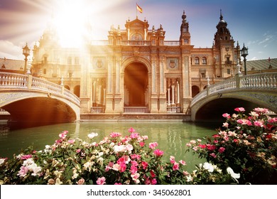 Plaza De Espana In Seville, Andalucia, Spain