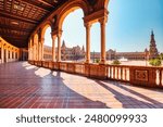 Plaza de Espana in Seville during Sunset, Andalusia, Spain  