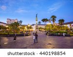 Plaza Grande in old town Quito, Ecuador at night