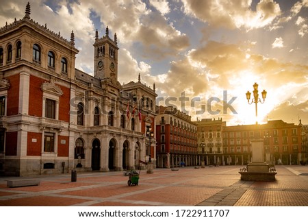 Plaza Mayor de Valladolid with the Town Hall in Spain