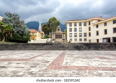 Plaza And Monument To The Battle Of Ayacucho In The Center Of Bogota, Colombia