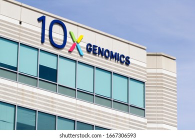 Pleasanton, CA, USA - Mar 5, 2020: American Biotechnology Company 10x Genomics Headquarters In Pleasanton, California. The Company Develops A Multiplexed Micro-droplet Reagent Delivery System.