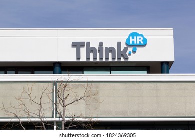 Pleasanton, CA, USA - Mar 5, 2020: The ThinkHR Logo Is Seen At The Headquarters Of ThinkHR Corporation, Which Operates A Cloud-based HR Resource Center. 