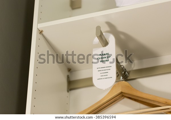 Please Clean Room Tag Hanging On Stock Photo Edit Now