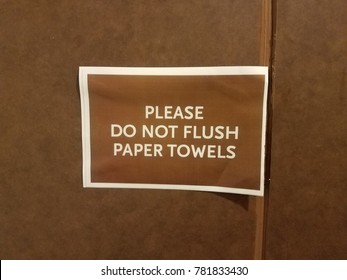 Please Do Not Flush Paper Towels Stock Photo (Edit Now) 781833430