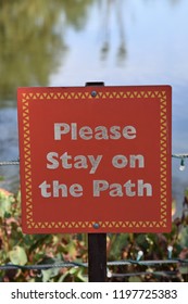 Please Stay On Path Sign Stock Photo 1197725383 | Shutterstock