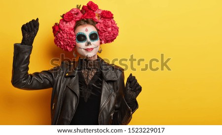 Similar – Image, Stock Photo Woman with painted face