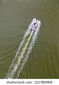 Pleasure Boat Cruising At Speed