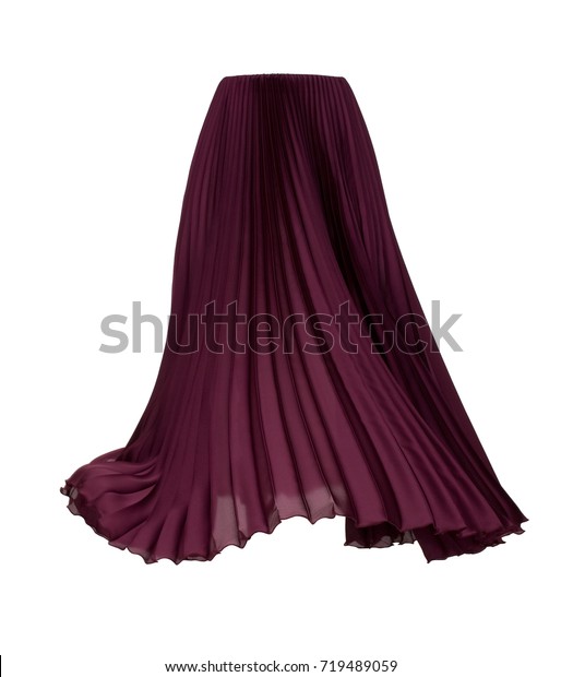 Pleated Skirt Wine Color Isolated On Stock Photo (Edit Now) 719489059