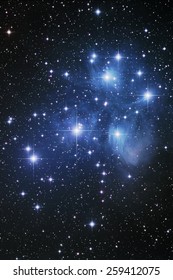 the Pleiades or Seven Sisters ( M45) is an open star cluster containing middle-aged hot B-type stars located in the constellation of Taurus.