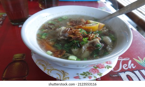 Plered, Indonesia - Feb 13 2022 : Sop Sapi Or Beef Clear Soup