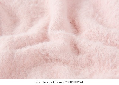 Plicated Pink Texture Faux Fur Fiber Blanket Rug