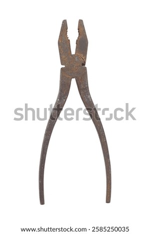 pliers, old, rusty pliers, isolate from background	