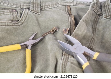 Pliers for Zipper Slider Repair, Broken Zipper on Pants