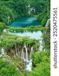 Plitvice Lakes National Park in Croatia has beautiful greenery and water