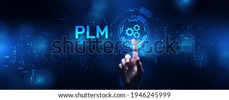 PLM Program lifecycle management application development technology concept.
