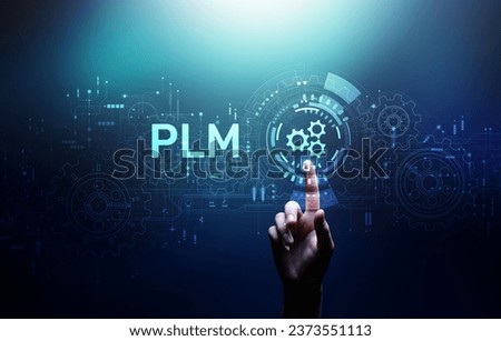 PLM Program lifecycle management application development technology concept.
