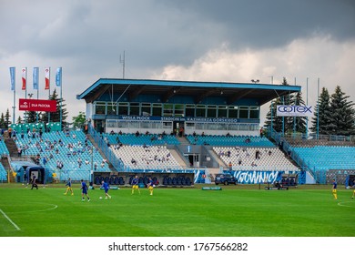 PLOCK, POLAND - 20 JUNE, 2020: A View Of The Main Tribune At Kazimierz Gorski Stadium In Plock Before The PKO Ekstraklasa Match Between Wisla Plock And Arka Gdynia.