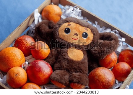 the plot from the Soviet cartoon about Cheburashka and crocodile gena