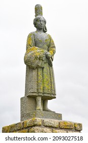 Plouhinec; France - may 16 2021 : statue of a bigoudene