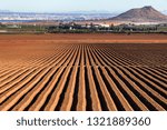 Plowed fields at La Manga in Spain.