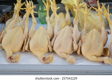 Plucked Chicken In The Market In Tbilisi, Georgia.