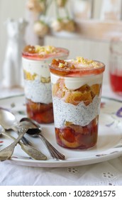 Plum Poppyseed Cream Trifle With Biscuit