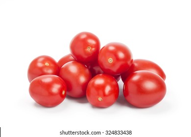 Plum Tomatoes Isolated On White.