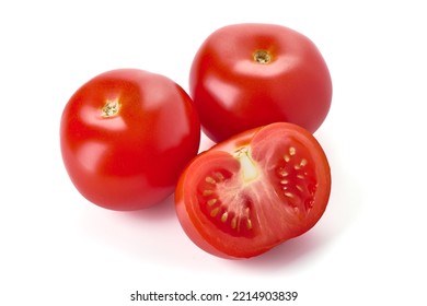 Plum Tomatoes, Roma Tomatoes, Isolated On White Background