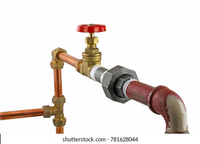 Plumbing Fittings Copper Pipe Fittings Connected Stock Photo 781628044 ...