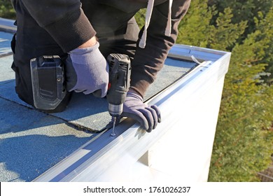 Plumbing work on a flat roof