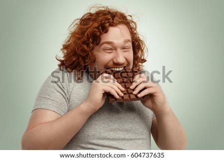 Similar – Image, Stock Photo Curly | redhead young woman