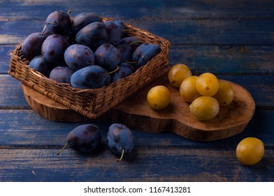 plums in the basket