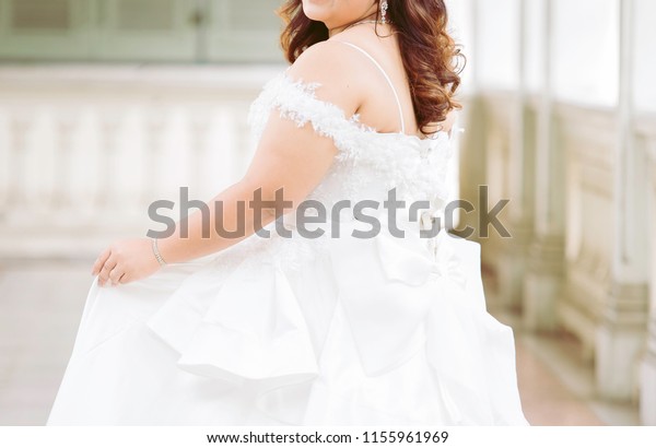 Plus Size Bride White Wedding Dress Stock Image Download Now