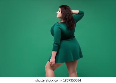 Plus Size Fashion Model Green Dress Stock Photo (Edit Now) 1937350384