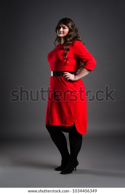 fat girl in red dress