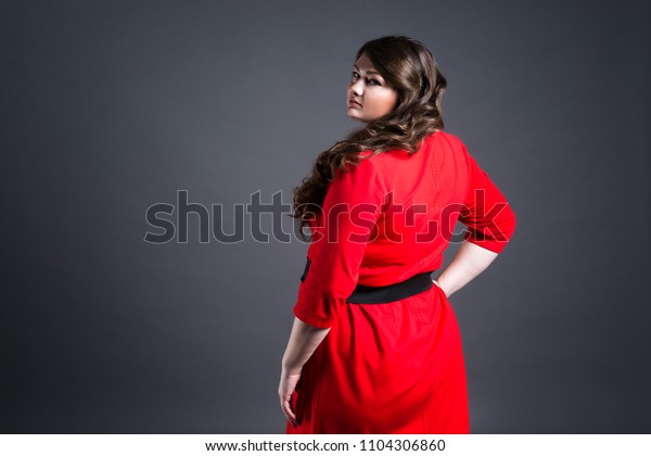 fat girl in red dress