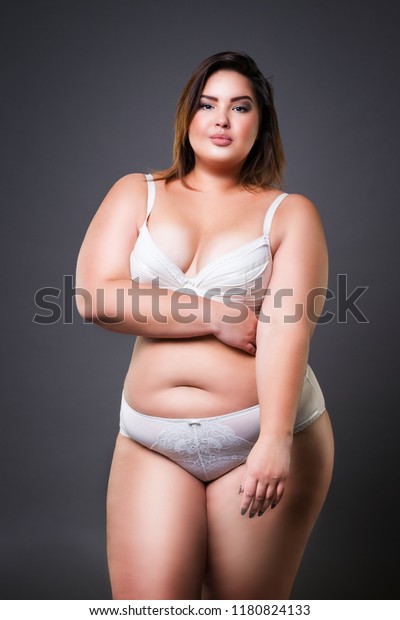 Plus Model Lingerie Fat Woman Stock Photo (Edit Now) 1180824133