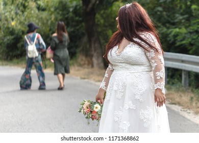 Plus Size White Wedding Dress On Bride