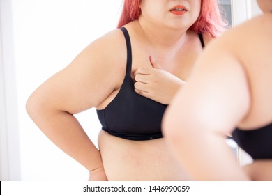 Plus Size Woman Do The Breast Cancer Self Check